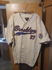 ASPHALT LEGEND BROOKLYN TOMMY LASORDA #27 MEN’S SNAP BUTTON TOP IVORY X-LARGE