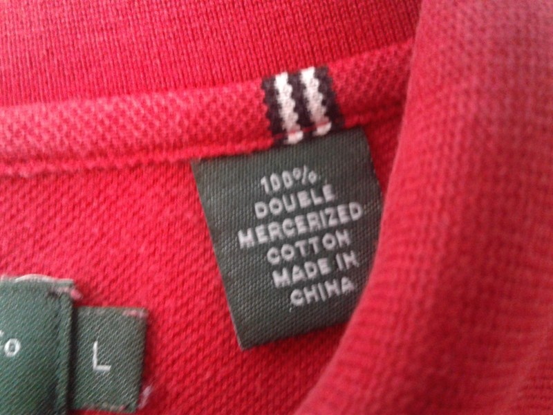 Nicklaus Mens Red w/Black & White Stripes Double Mercerized Cotton Size L gallery