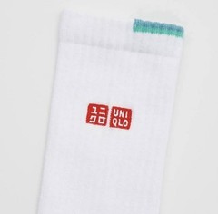 Roger Federer UNIQLO 2019 Wimbledon Socks White RF-Free Shipping from Japan