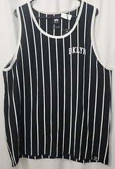 WXYZ Brooklyn New York BKLYN Mens Tank Top Size 2XL Black W White Stripe NWT