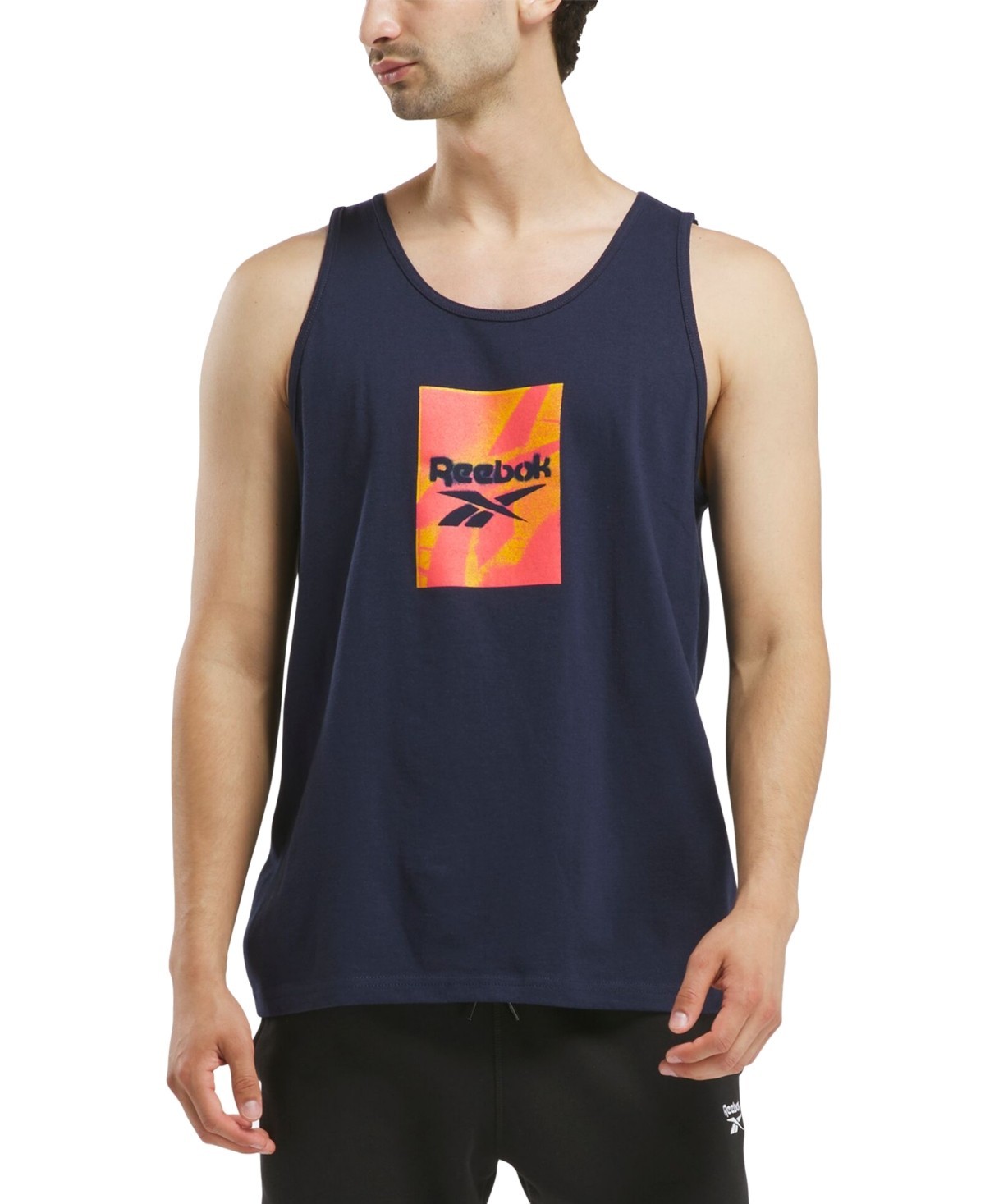 Reebok Men Regular fit Sleeveless Graphic Tank Top Shirt Large Blue Solid gallery