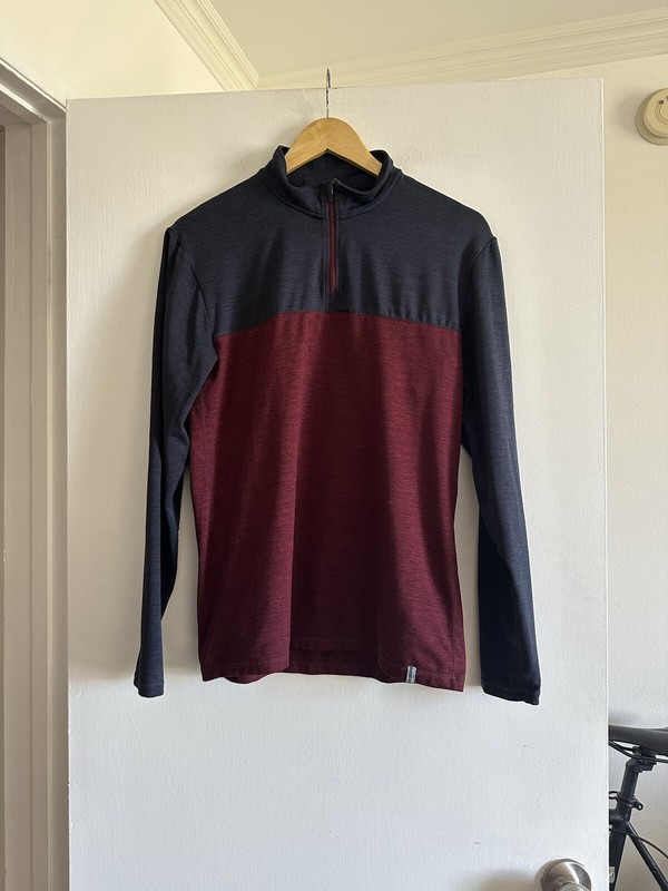 Marine Layer Weekend Sport Navy/Maroon Long Sleeve Quarter Zip Long Sleeve gallery