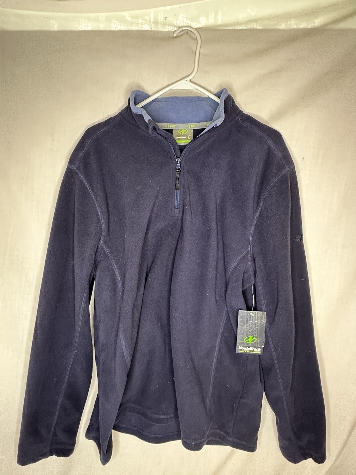 NWT NordicTrack NT Dri Mens Sz Med 1/4 Zip Long Sleeve blue Pullover gallery