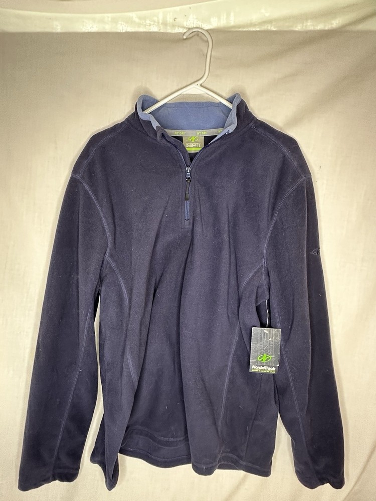 NWT NordicTrack NT Dri Mens Sz Med 1/4 Zip Long Sleeve blue Pullover