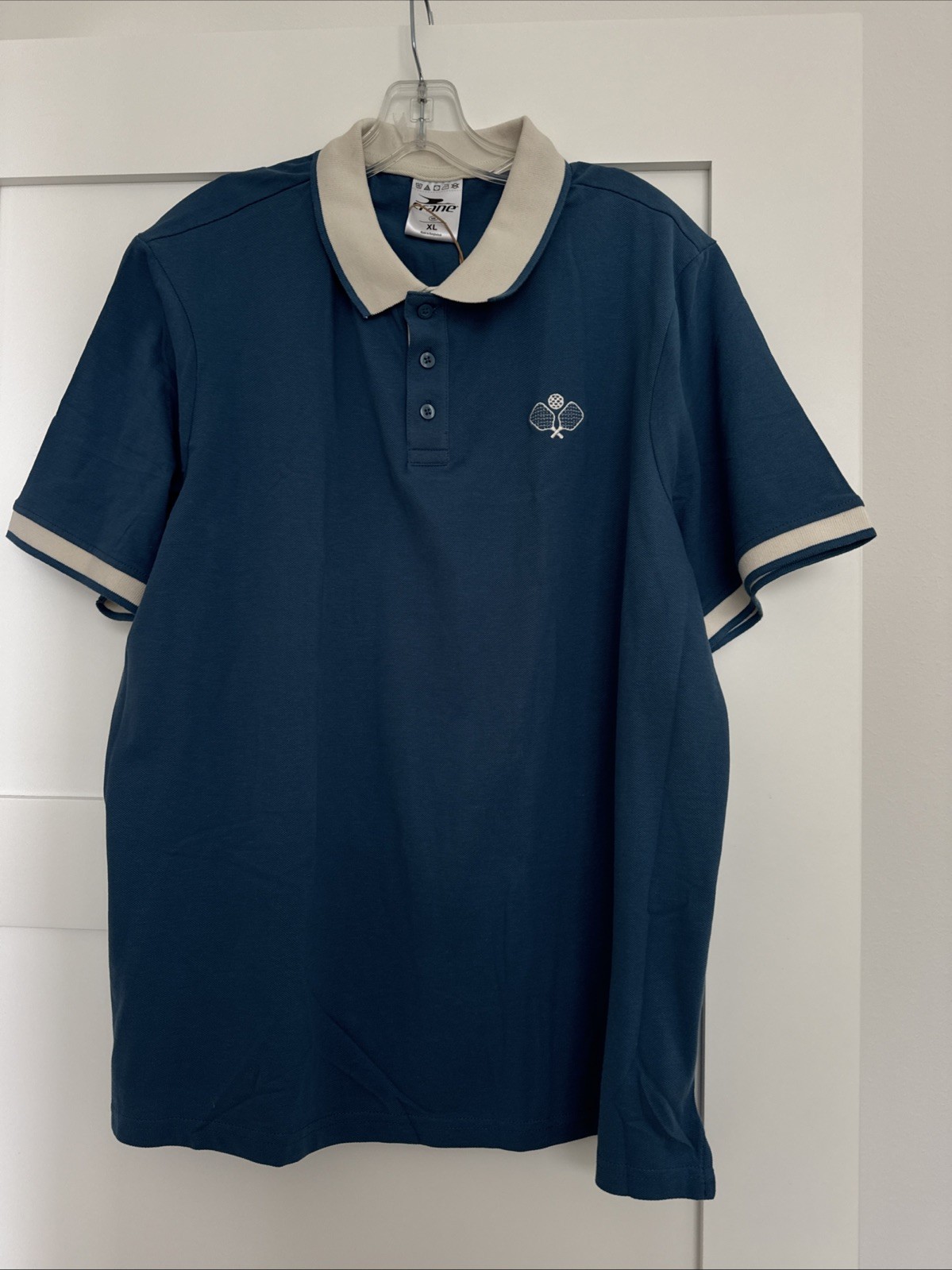 NWT Crane Pickleball Polo Shirt XL Mens Blue Embroidered Cotton Blend gallery