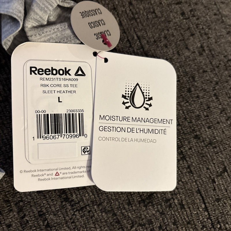 Reebok Men's Delta Core T-Shirt-Sleet Heather - L- Moisture Wicking gallery