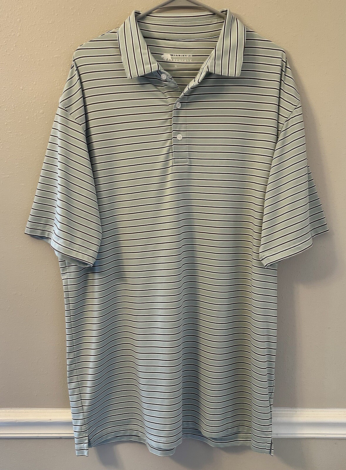 Onward Reserve Performance Golf Polo Shirt Men’s XL Stretch Striped Flaws gallery