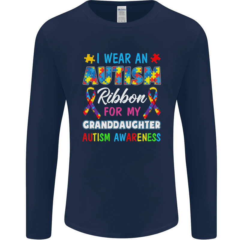Autism Ribbon For My Granddaughter Autistic Mens Long Sleeve T-Shirt gallery