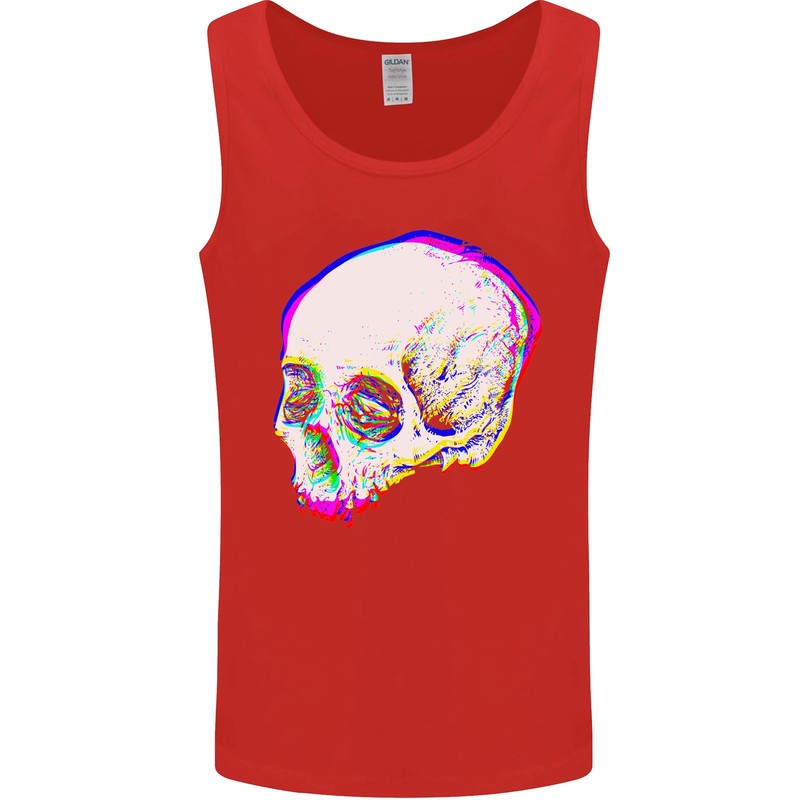 Glitch Skull Gothic Biker Heavy Metal Rock Mens Vest Tank Top gallery