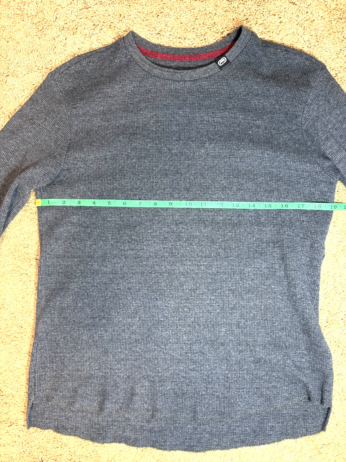 Ecko Unltd Thermal Long Sleeve Mens Large Gray Waffle Knit Classic Top gallery