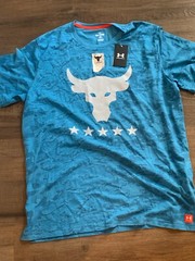 NWT Under Armour Men’s 2XL The Rock UA Seamless Blue Short Sleeve Shirt 1361131