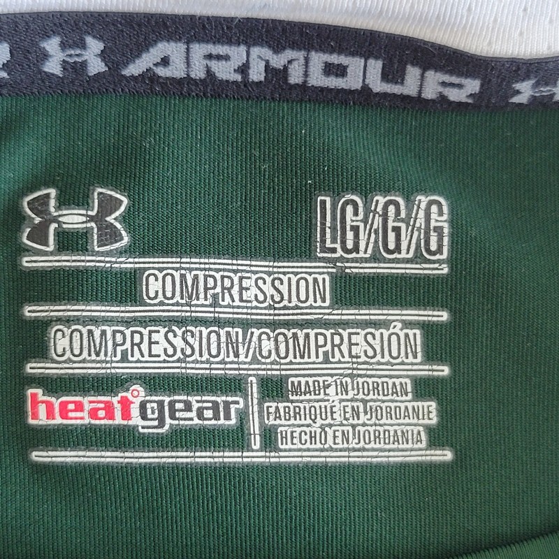 Under Armour Heatgear Compression Short Sleeve Green T-Shirt Size Large gallery