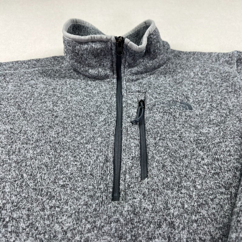 The North Face Pullover Mens Medium Marled Gray Fleece 1/2 Zip Outdoors Hike gallery