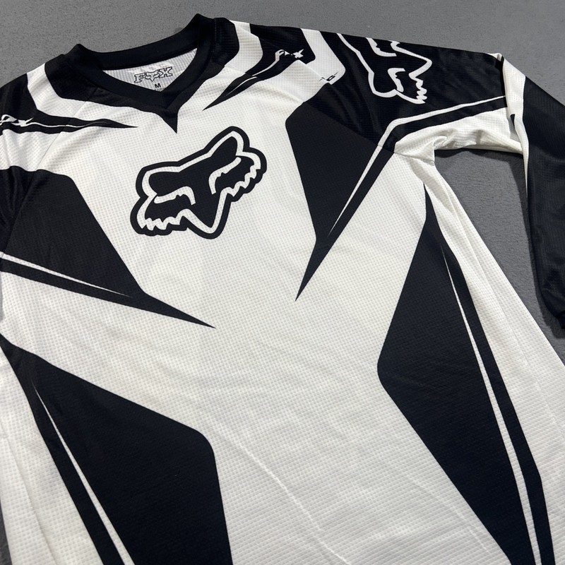 Fox Racing Jersey Shirt Mens Medium Black White Motocross MX Dirt Bike Race gallery