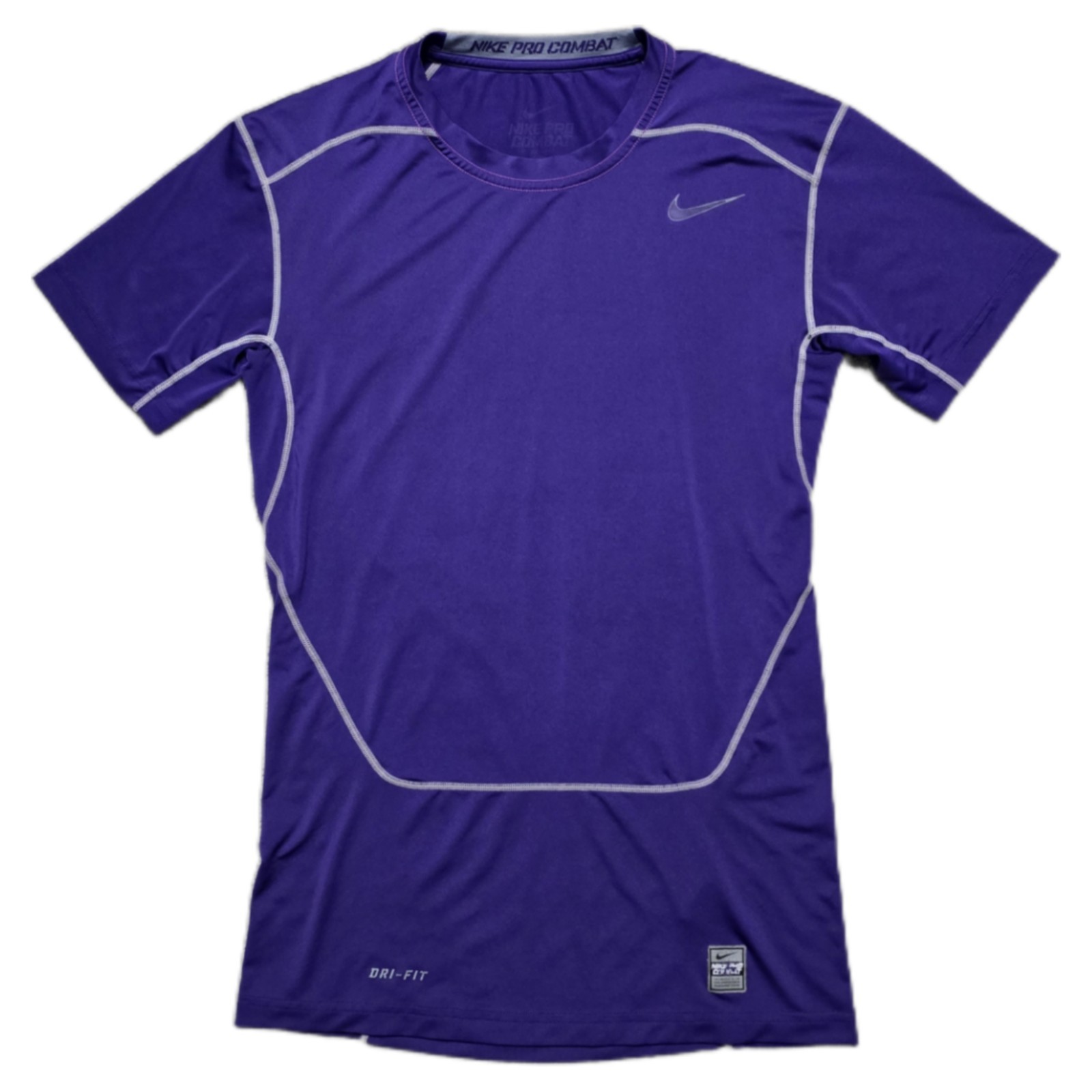 Nike Pro Combat Dri Fit Compression Shirt Mens L Short Sleeve Athletic Purple gallery