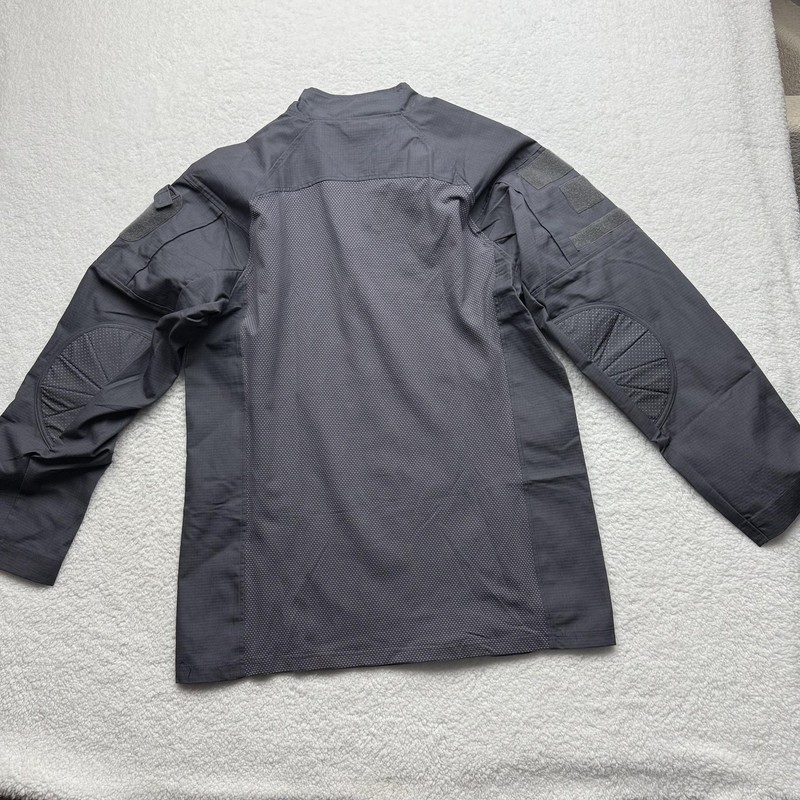 CRYSULLY Shirt Mens 2XL Gray Quarter Zip Tactical Combat Ripstop Mesh Pockets gallery