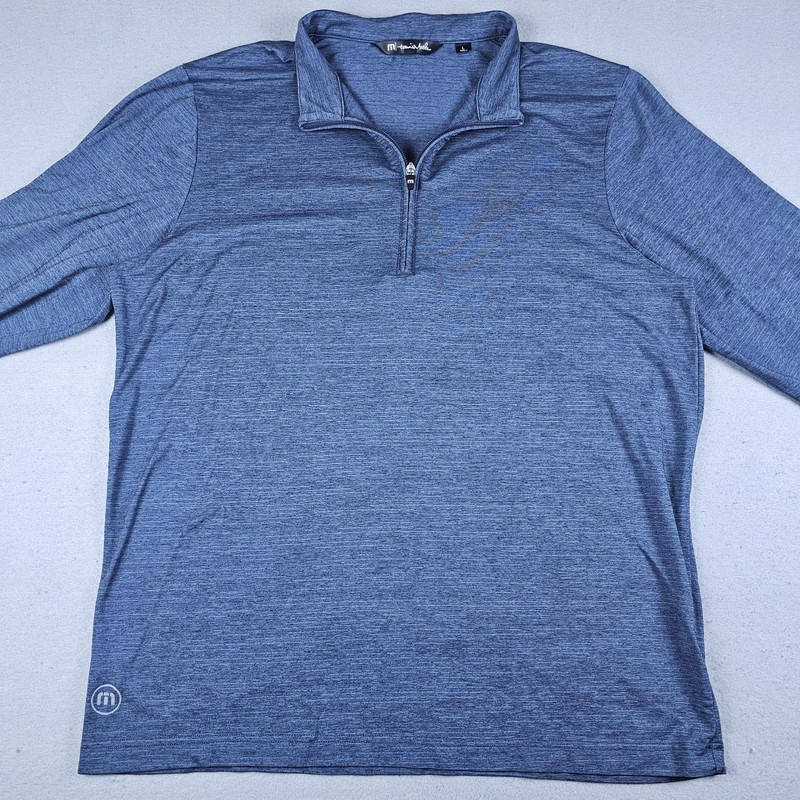 Travis Mathew Havasu 1/4 Zip Pullover Mens Large Blue Long Sleeve Golf Shirt gallery