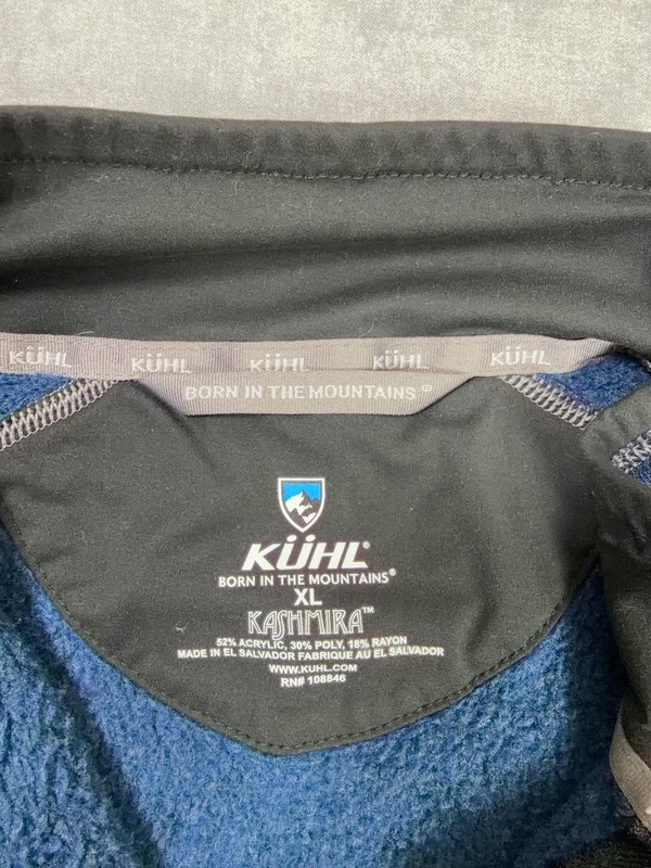 Kuhl Kashmira Pullover Mens XL Blue Fleece 1/4 Zip Mock Neck Long Sleeve Hiking gallery