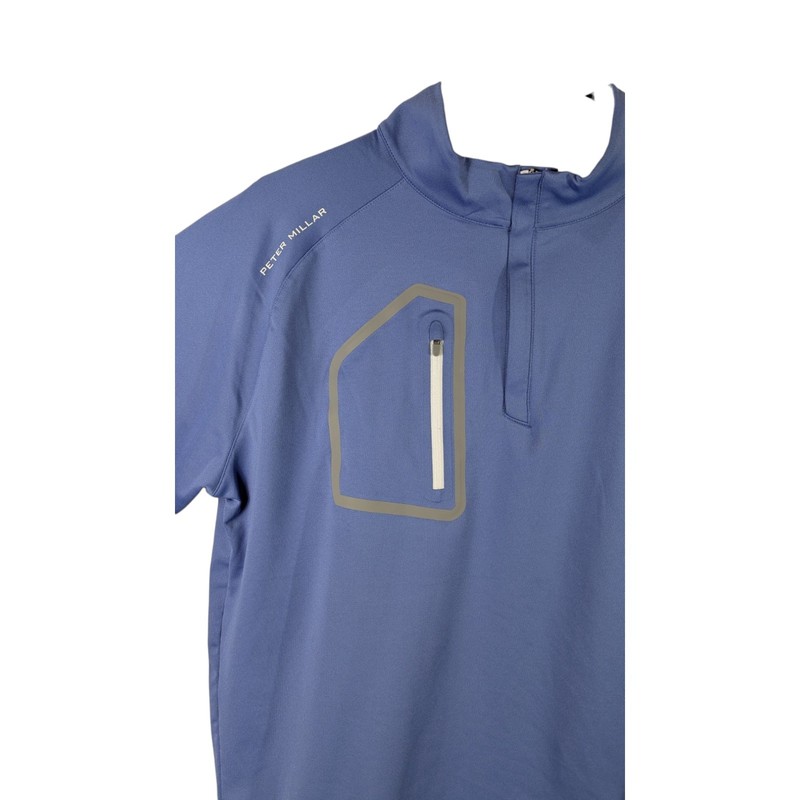 Peter Millar Forge Golf Pullover Viawest Real Estate 1/4 Zip Large Blue gallery