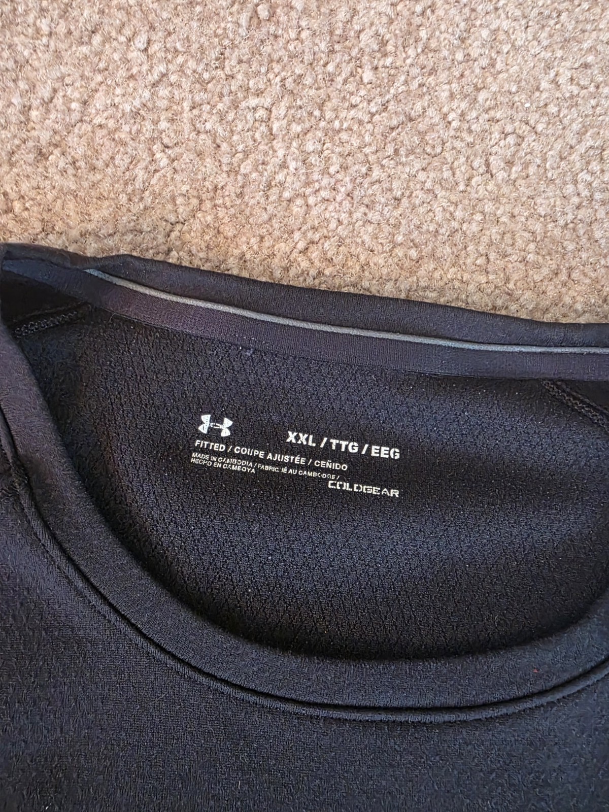 Under Armour Shirt Mens XXL Black Long Sleeve ColdGear Base 3.0 Fitted Top gallery