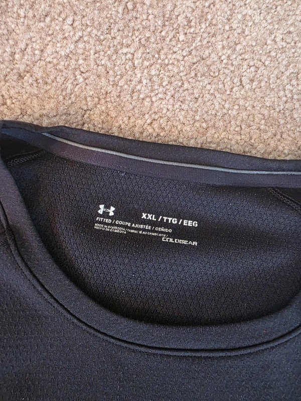 Under Armour Shirt Mens XXL Black Long Sleeve ColdGear Base 3.0 Fitted Top gallery