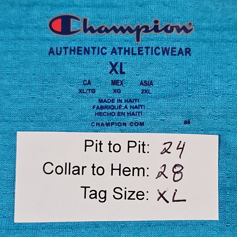 Champion Men's Bright Blue Performance Athleticwear Short Sleeve Shirt Size XL gallery