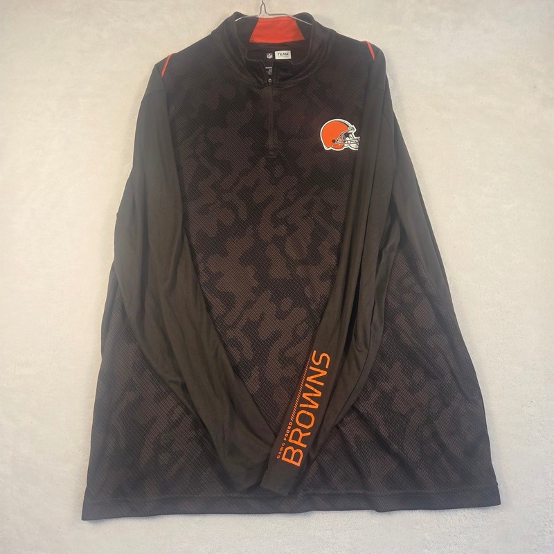 Cleveland Browns NFL Team Apparel Quarter Zip Long Sleeve Pullover Men's XL gallery