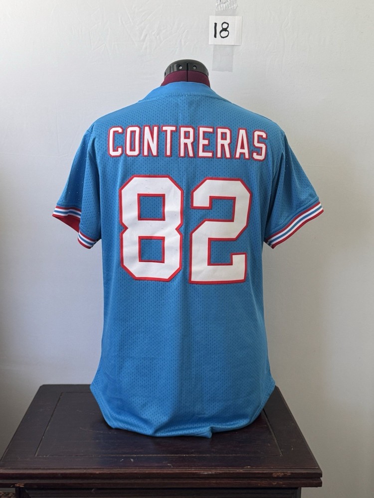 Contreras 82 Blue Mesh Jersey Shirt Small Y2K Sports Football Baseball Style