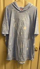 Mens Ecko Unltd Hooded Short Sleeve Shirt Blue/White 3XL EUC