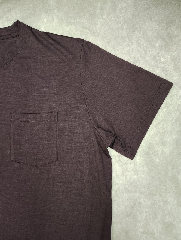 Stio Wool Blend Pocket T Shirt Mens Large Purple Hiking Travel Run Stretch Tee gallery