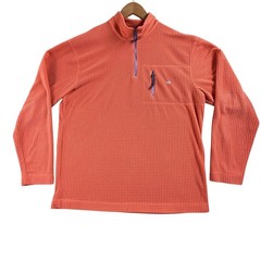 Southern Marsh Pullover Mens Medium Orange FieldTec Fleece 1/4 Zip Chest Pocket