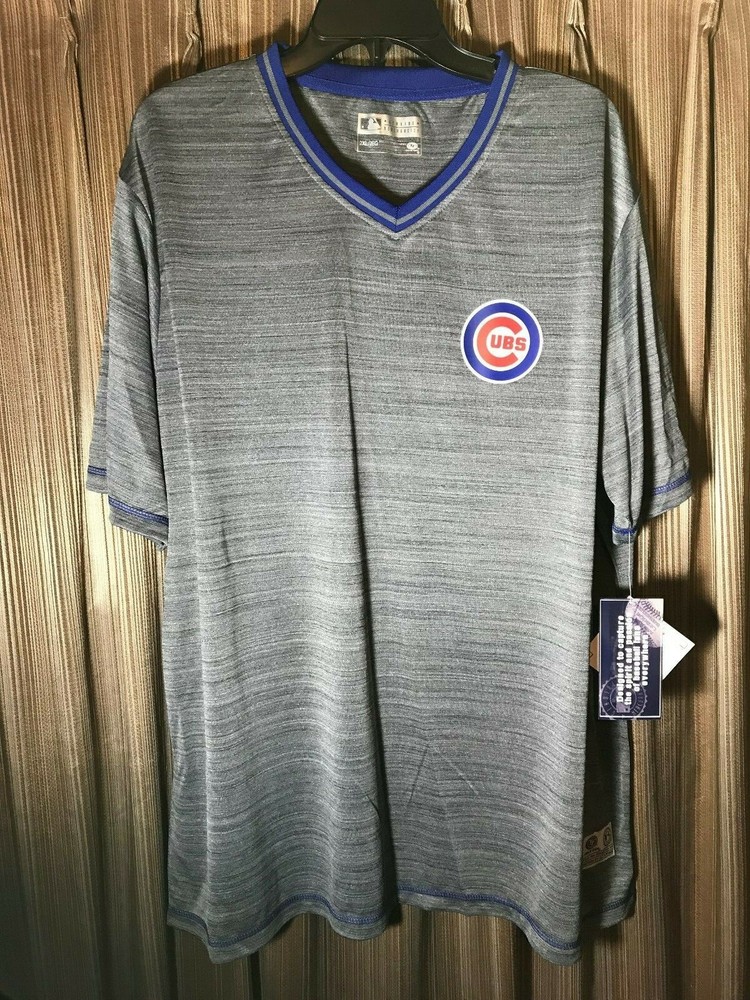 MLB CHICAGO CUBS V-Neck Baseball Tee Shirt True Fan Genuine Merchandise Pick Sz