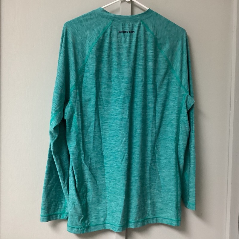 Lands End Long Sleeve Athletic Pullover Shirt - Mens Size L 42-44 Teal Stretch gallery