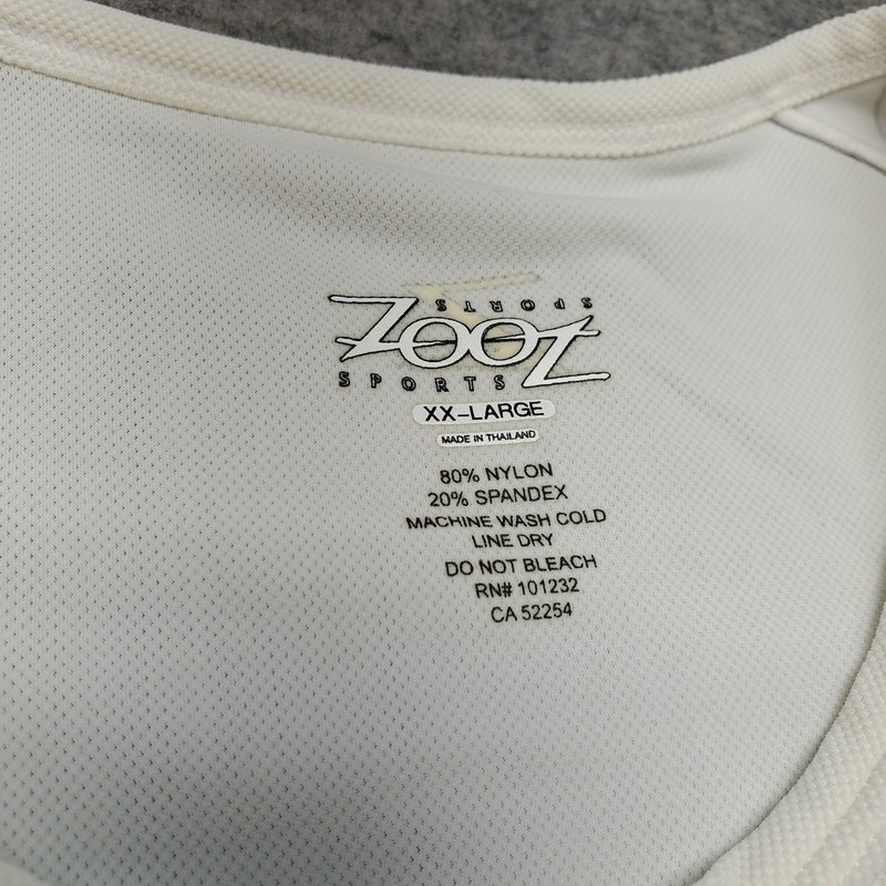 NWT Zoot Sports Top Men's Size 2XL White Trifit Mesh 1/2 Zip Sleeveless gallery