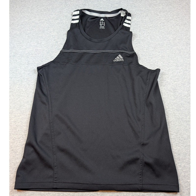 Lot of 3 Adidas and Asics Mens Running Tank Tops Size Small Black Gray Workout gallery