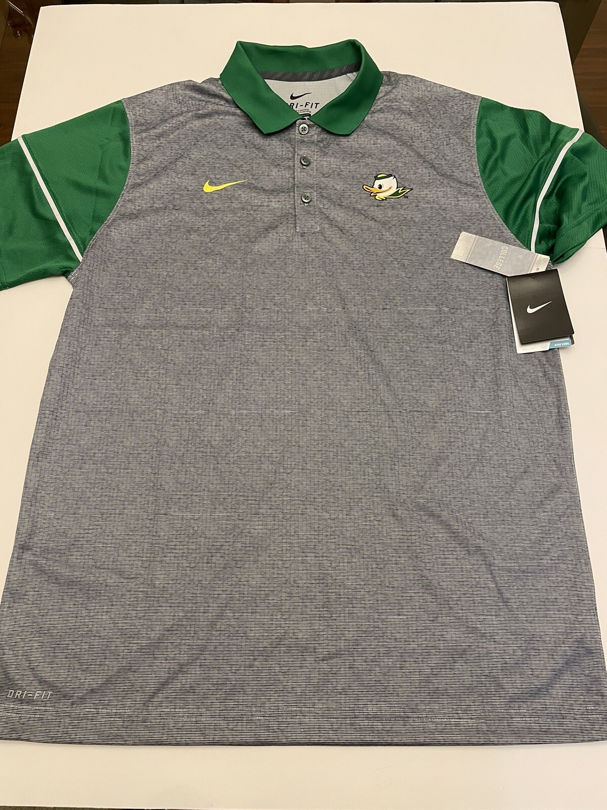 Nike Oregon Ducks NCAA Sideline Dri FIT Polo Shirt Gray Mens Size Large New gallery