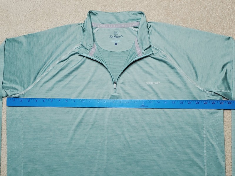 NWOT Fish Hippie Performance Heather Streak Boden 1/4 Zip Pullover Mens 2XL Teal gallery
