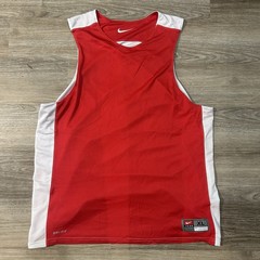 Nike Vintage 90s Reversible Practice Jersey Red Grey Swoosh Logo XL