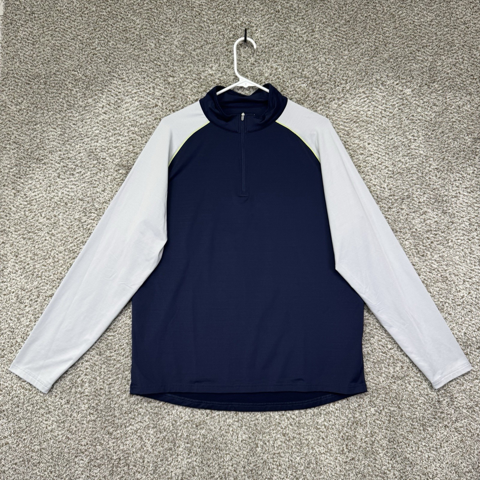 Peter Millar Perth 1/4 Zip Pullover Mens L Crown Sport Performance Blue White gallery