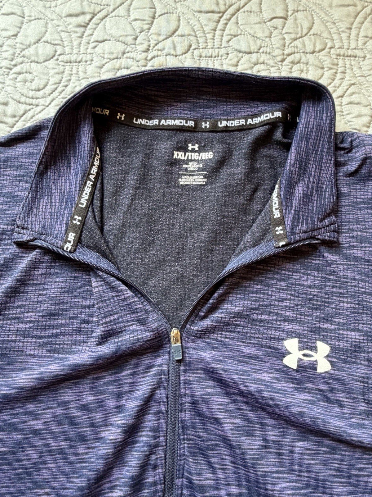Under Armour Men's Tech 1/2 Zip Pullover Jacket Navy Heather Space Dye XXL gallery