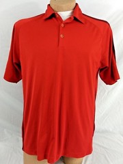 NIKE FIT DRY GOLF POLO SPORT SHIRT Mens L Deep Red & Burgundy Wine Accents