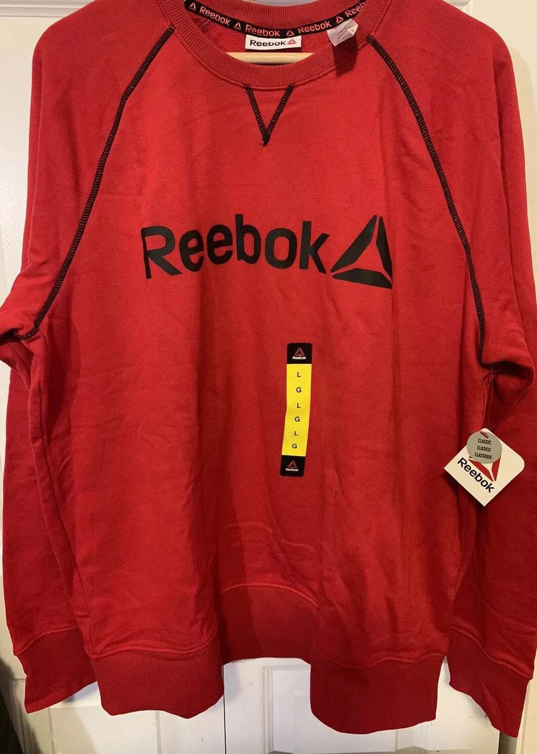 New Reebok Cruise Control Crew Men Sz L Sweatshirt Red NWT gallery