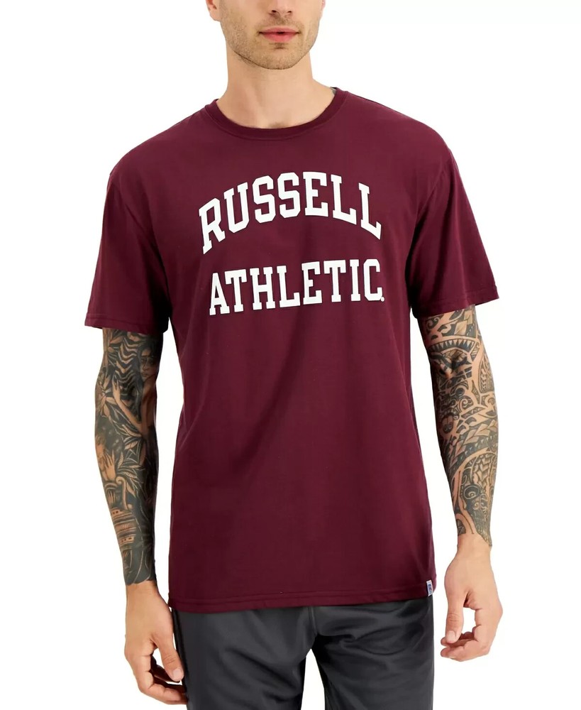 Russell Athletic Men's Logo Graphic Short-Sleeve T-Shirt, Maroon Red, Medium