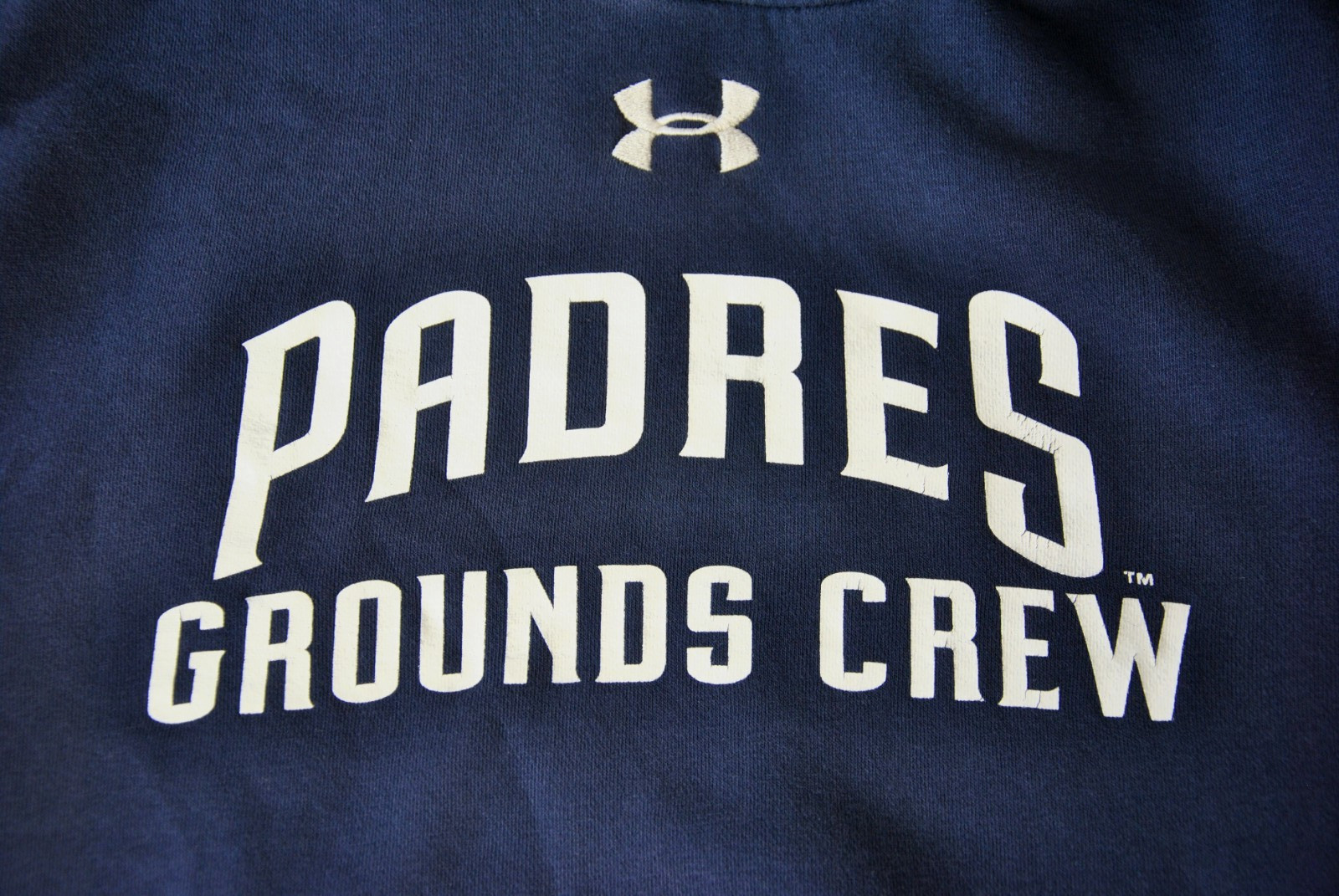 Team Issued San Diego Padres Ground Crew Hoodie Under Armour Blue Large L 725CL gallery