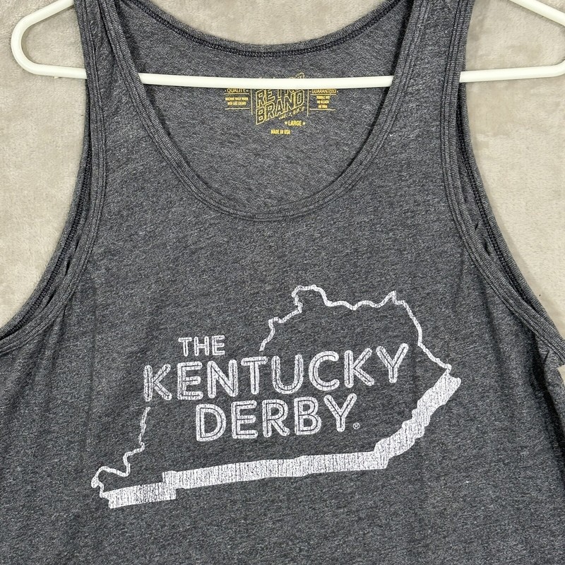 Kentucky Derby Original Retro Brand State Mock Twist Tank Top, Charcoal gallery