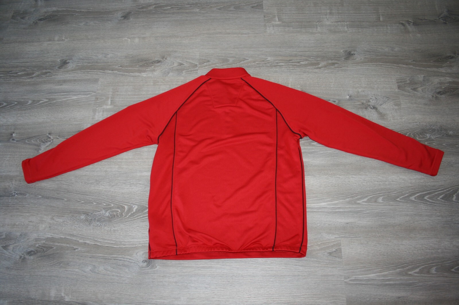Adidas Golf Red with Black Trim Mens Medium 1/4 Zip Pullover Top Shirt gallery