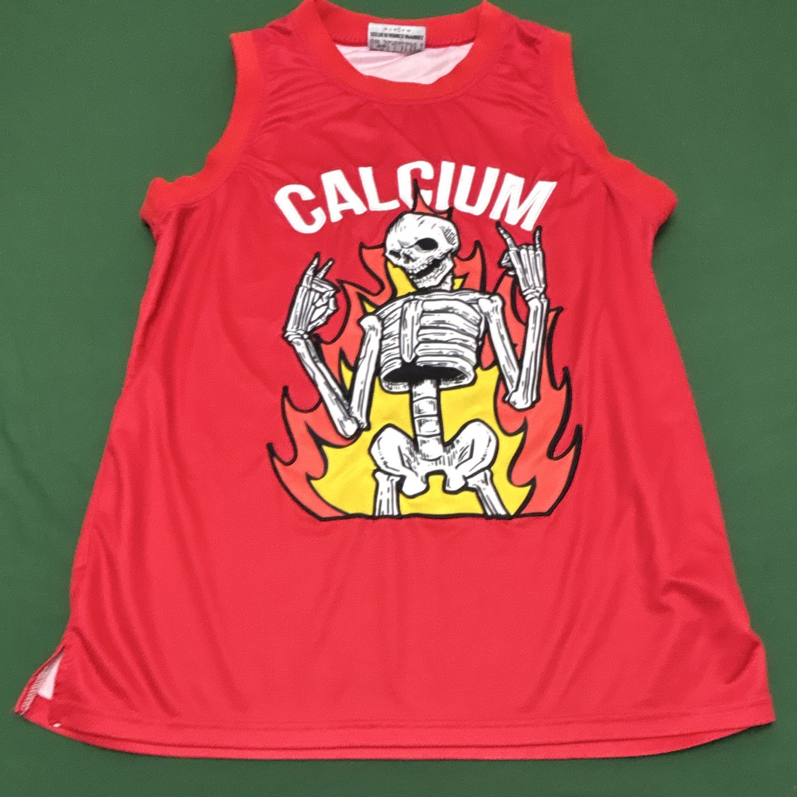 Calcium Dubstep 2021 Basketball Sleeveless Red Rave Jersey Large gallery