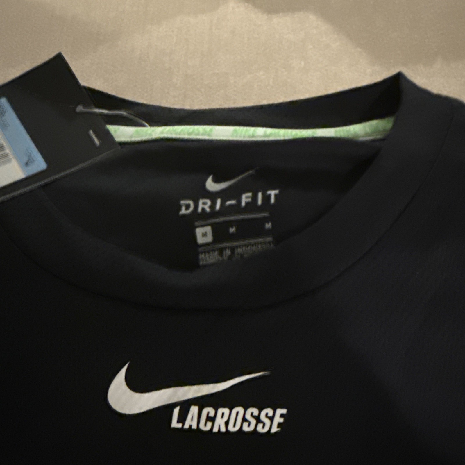 Nike Pro Dri Fit Long Sleeve Lacrosse Active Black Shirt Size L Men’s NWT gallery