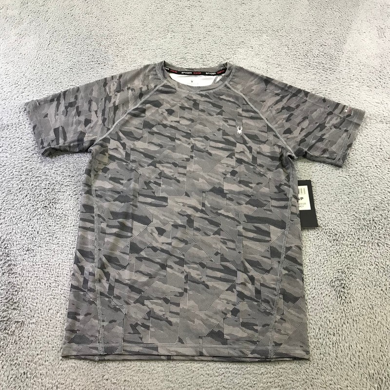 Spyder Shirt Mens Small Swim Rash Guard Shirt Digital Camo UPF 30 Surf Gray Grey gallery