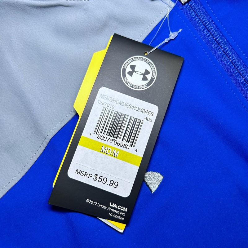 Under Armour 1/4 Zip Pullover Loose Men's Medium Blue Gray NWT Water Proof Storm gallery